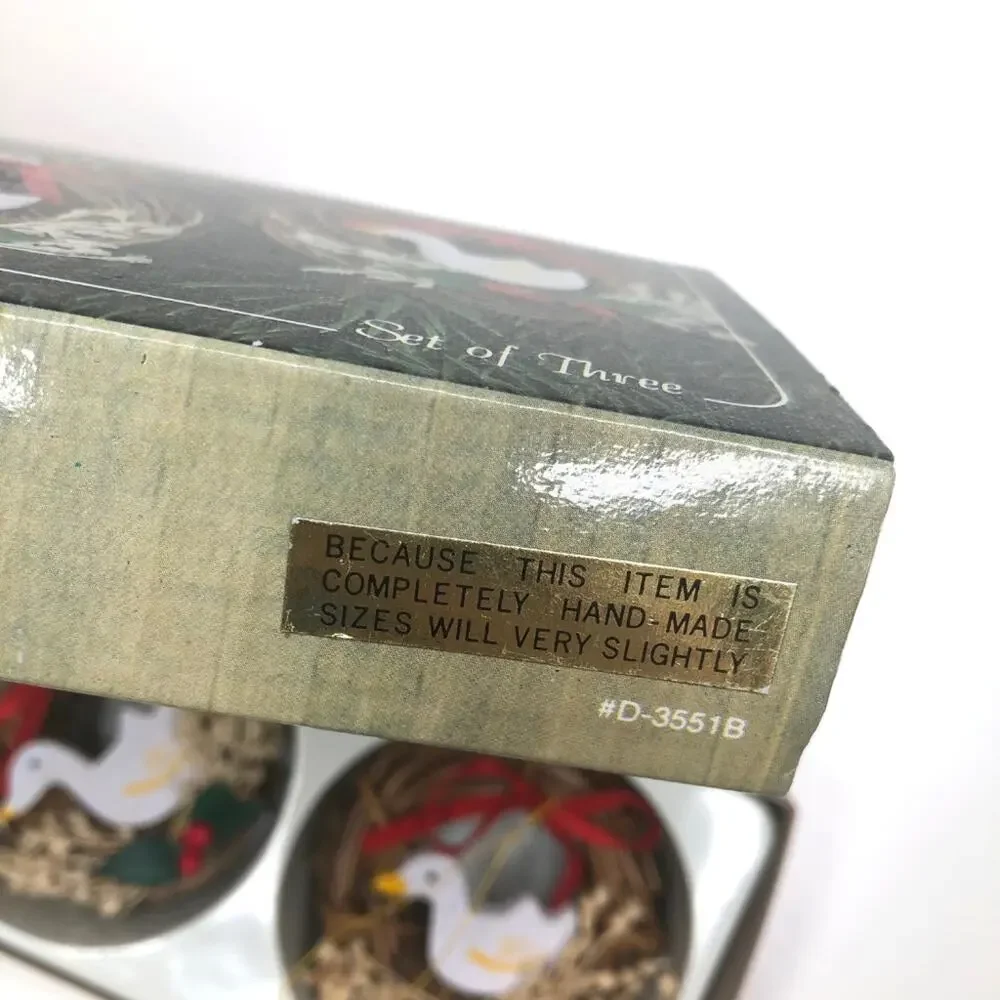 Vintage 1985 Handmade Christmas Mini Wreath Ornaments